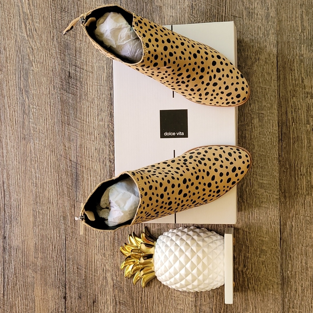 NWT! Dolce Vita Animal Print Leopard Ankle Booties - Picture 12 of 15